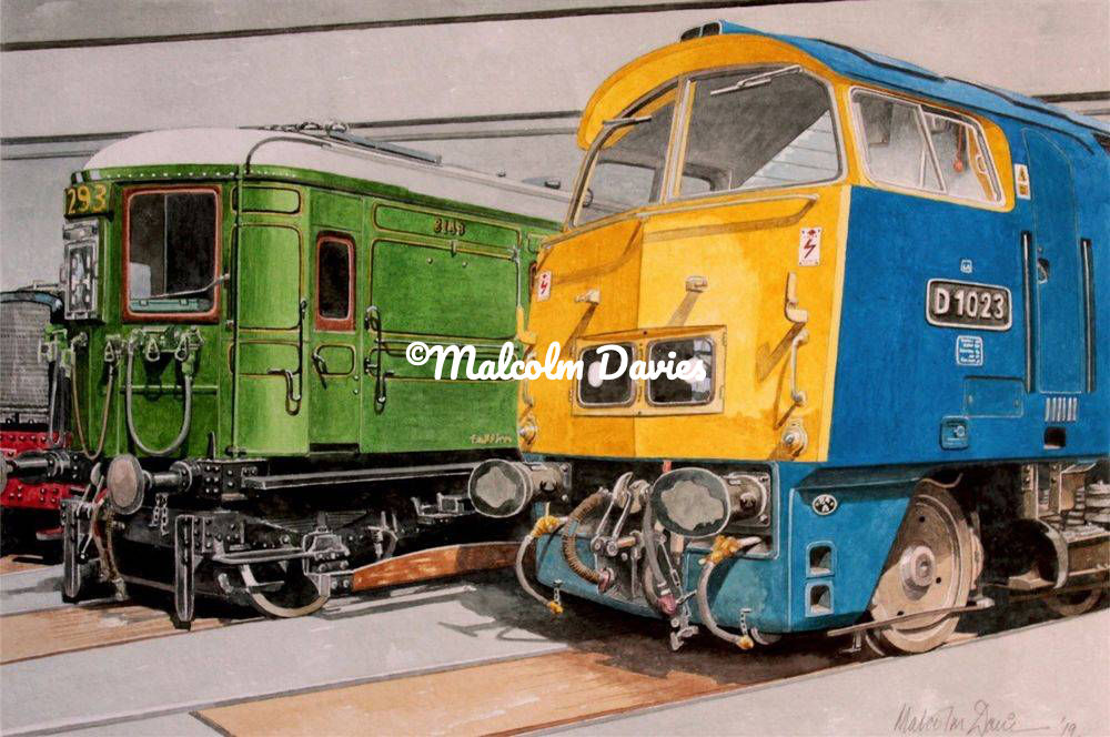 Class 52 D1023 Western Fusilier & SR Motor Brake Third 1293 York Railway Museum