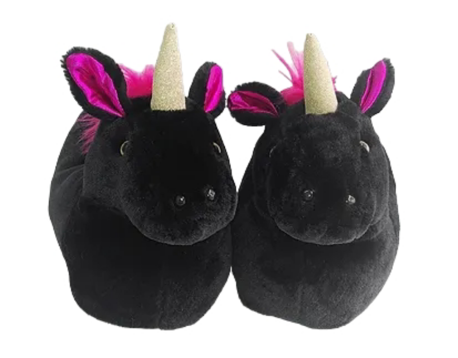 Miniatura: Babucha unicornio negro