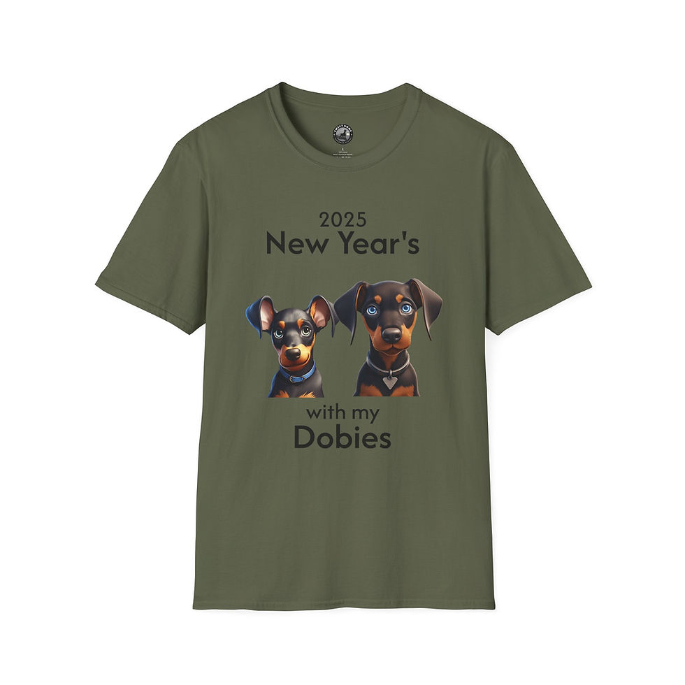 Thumbnail: Dog Lover T-Shirt - Happy New Year Doberman Puppy Design