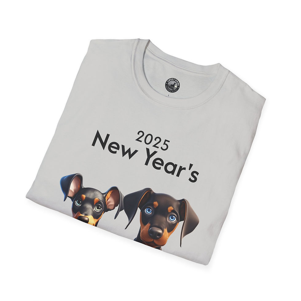 Thumbnail: Dog Lover T-Shirt - Happy New Year Doberman Puppy Design