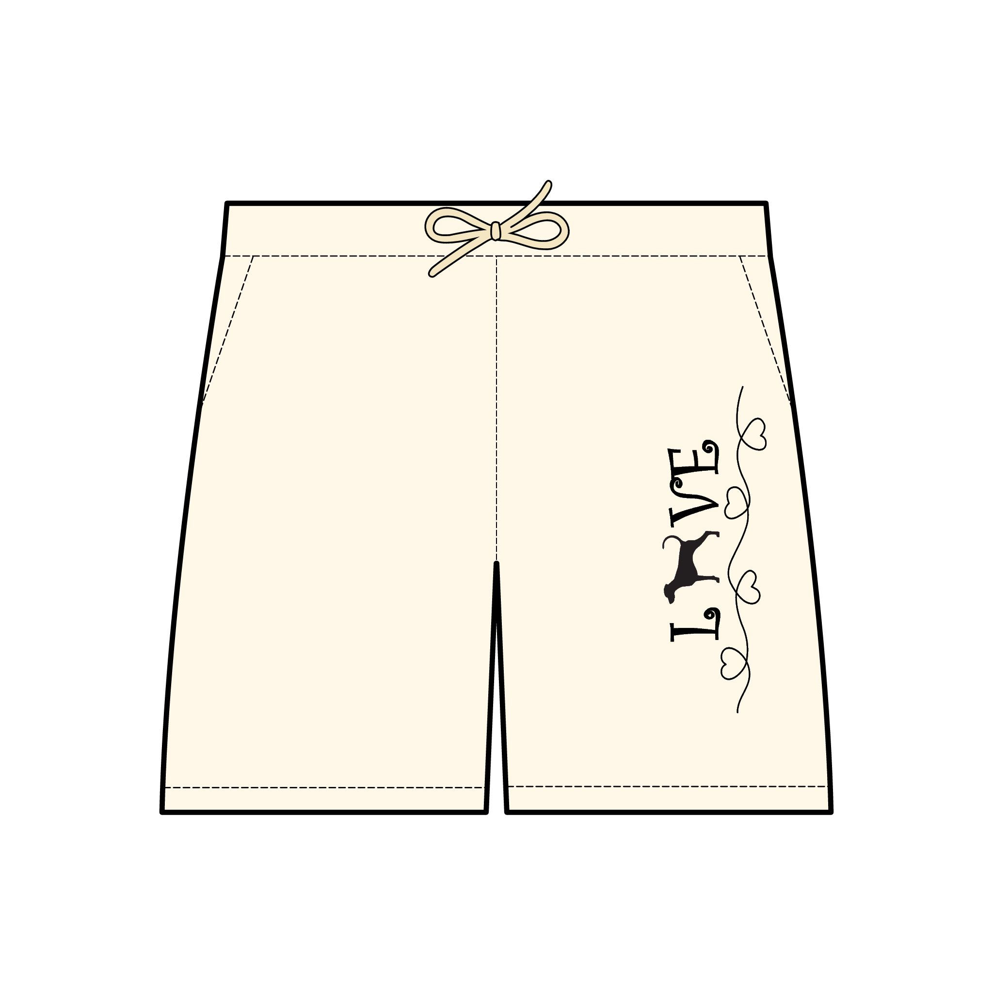 Love Doberman Natural Lightweight Fleece Sweat Shorts