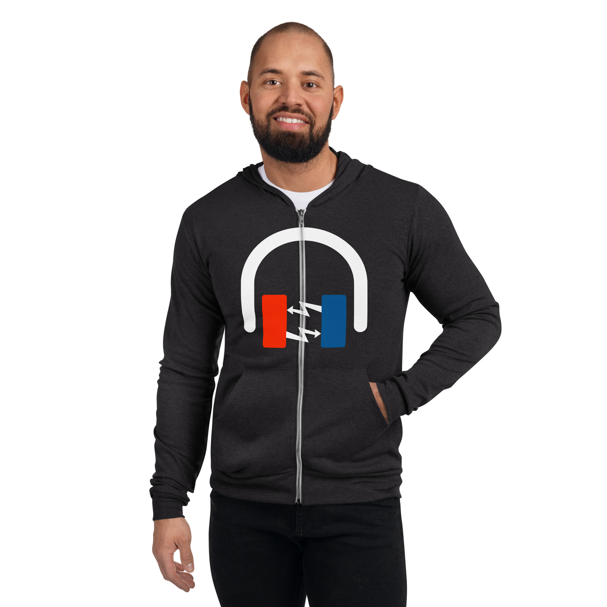 Magnetic Logo Dark - Unisex zip hoodie