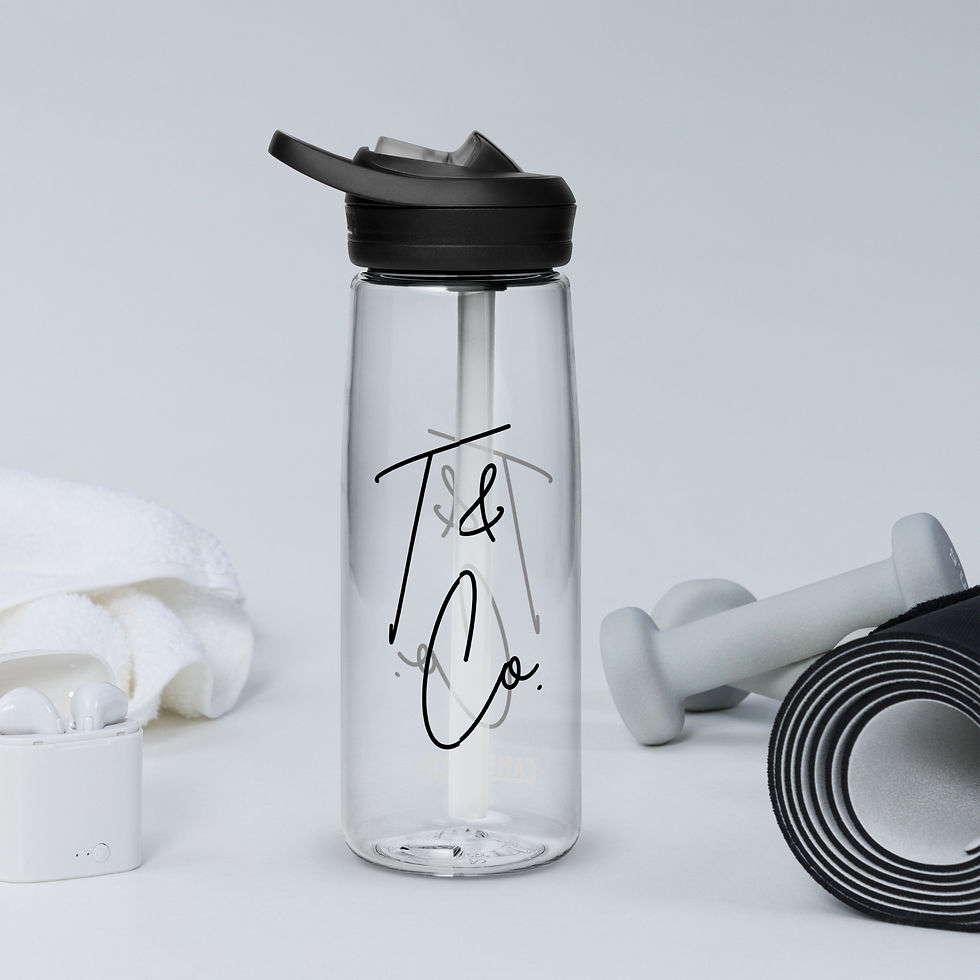 Thumbnail: Sports water bottle with Black T&Co Logo