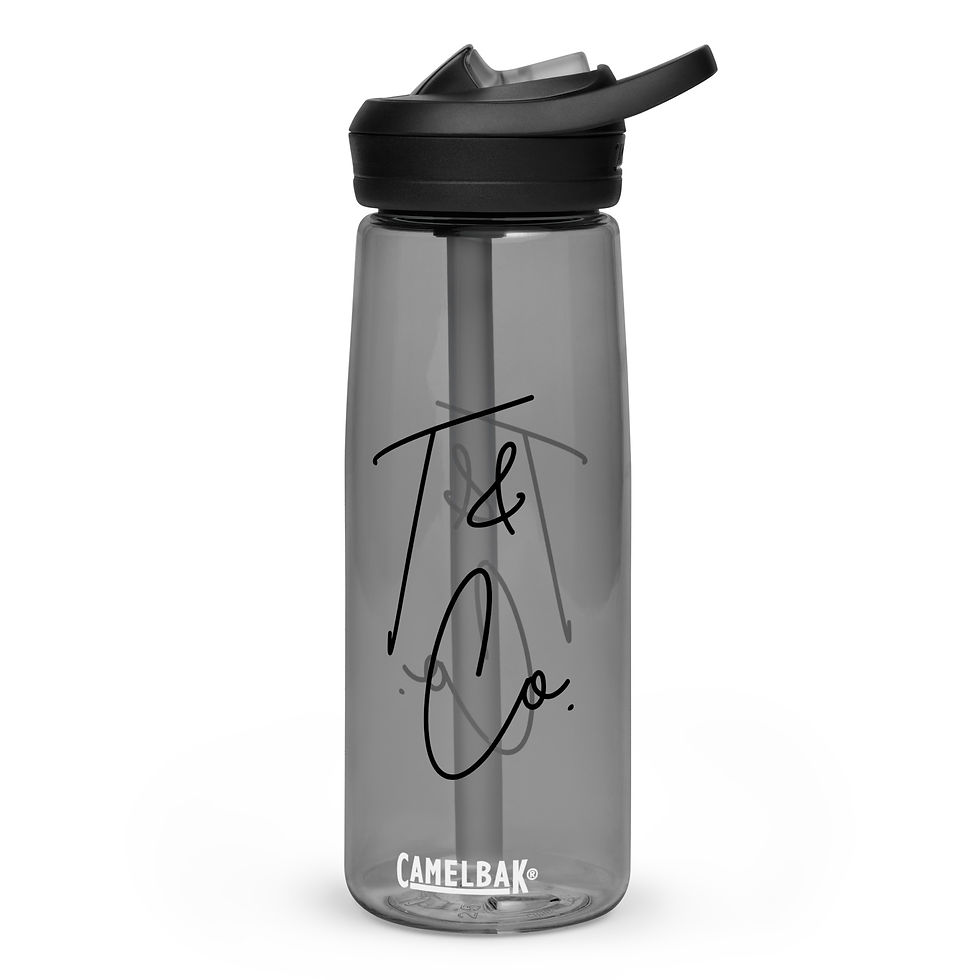Thumbnail: Sports water bottle with Black T&Co Logo