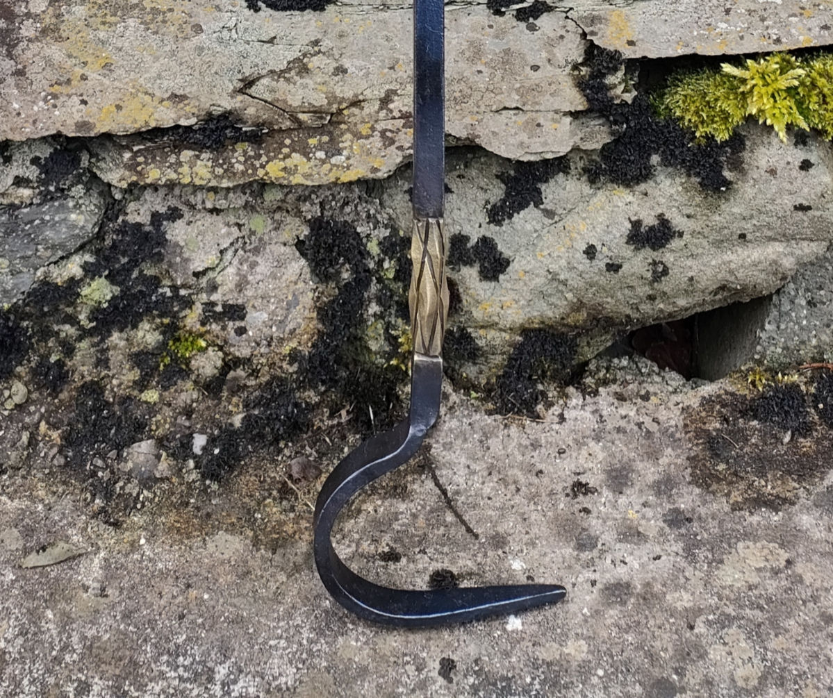 Hand forged fire poker