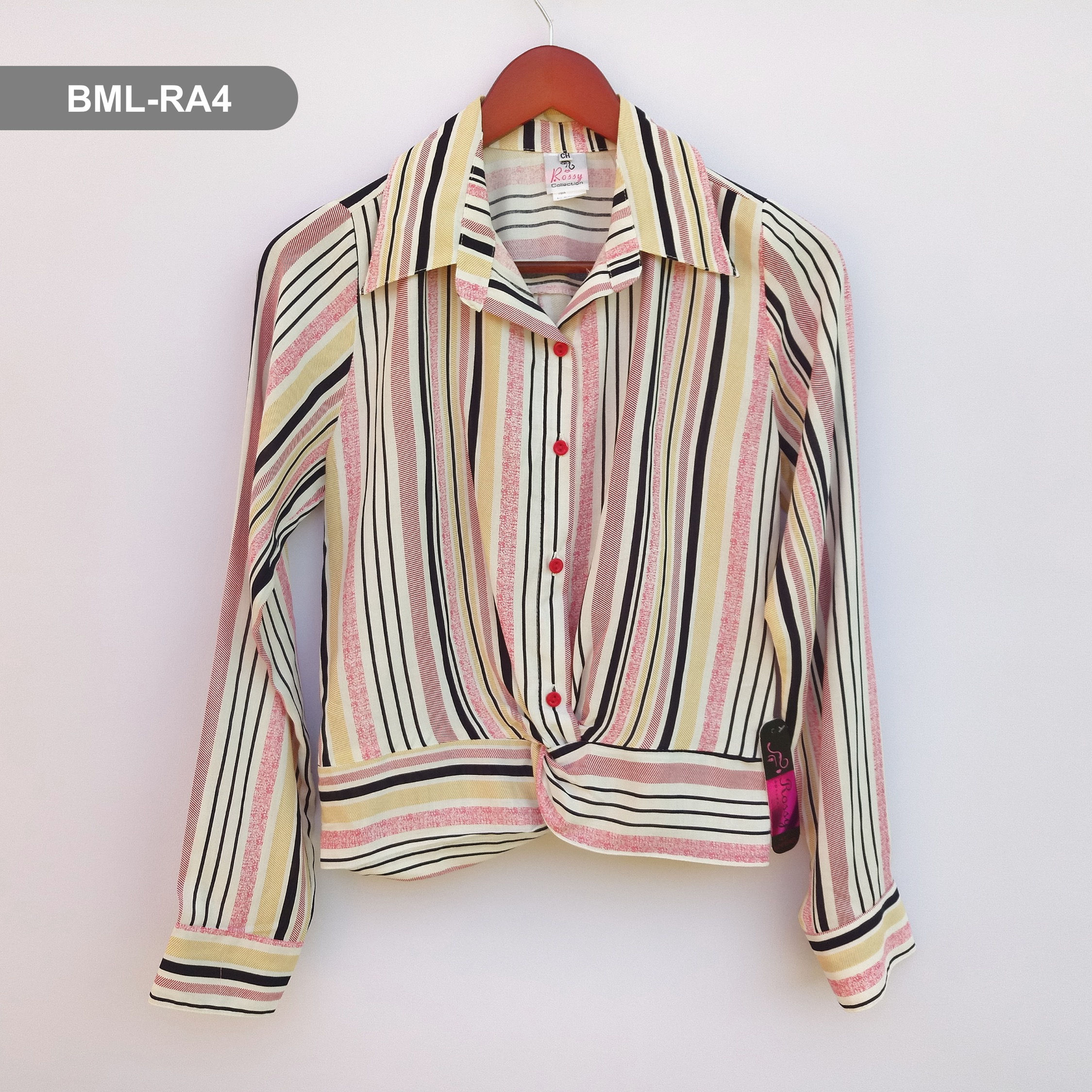 Blusa Manga Larga con Franjas Verticales