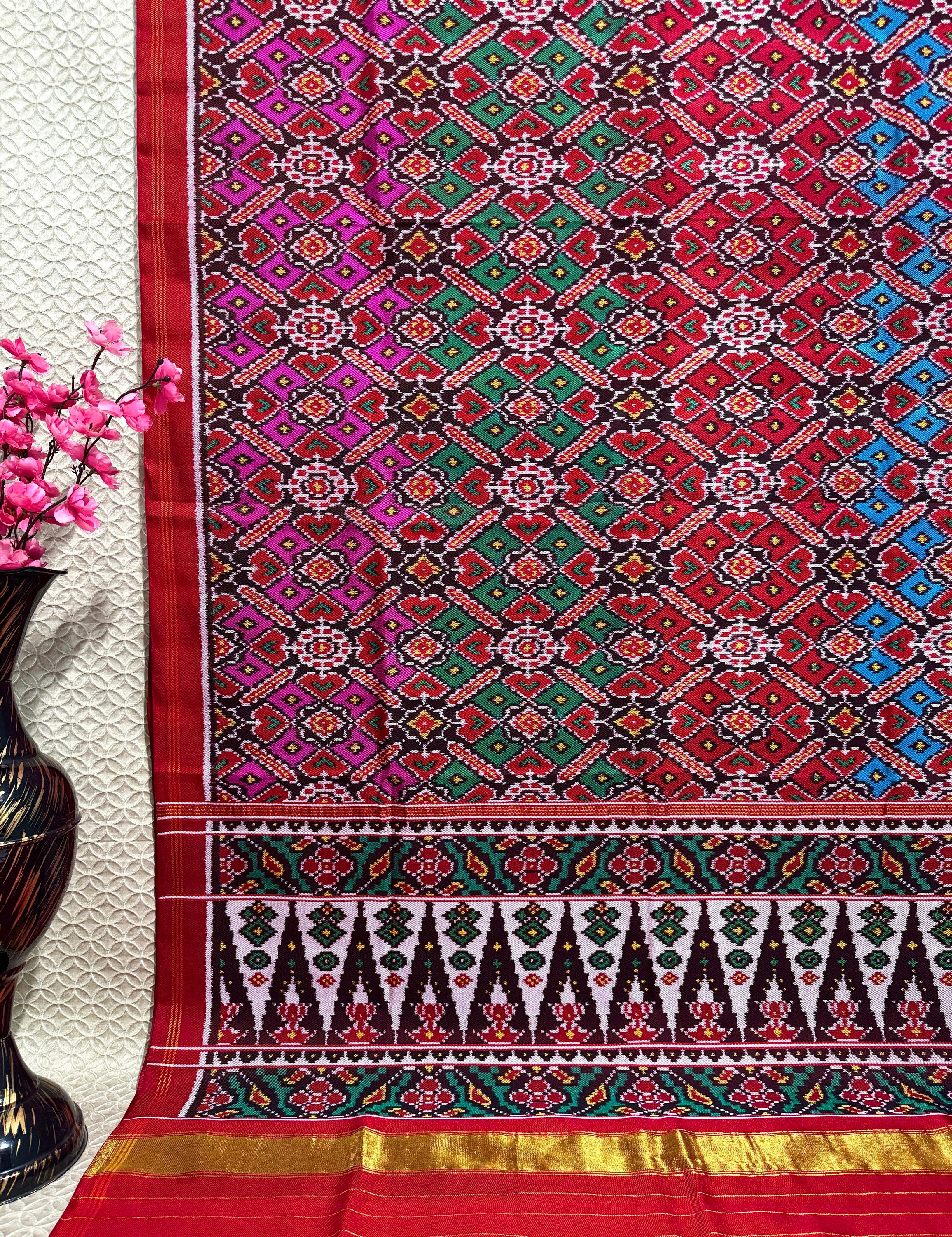 Twill Ikat Patola Silk Saree
