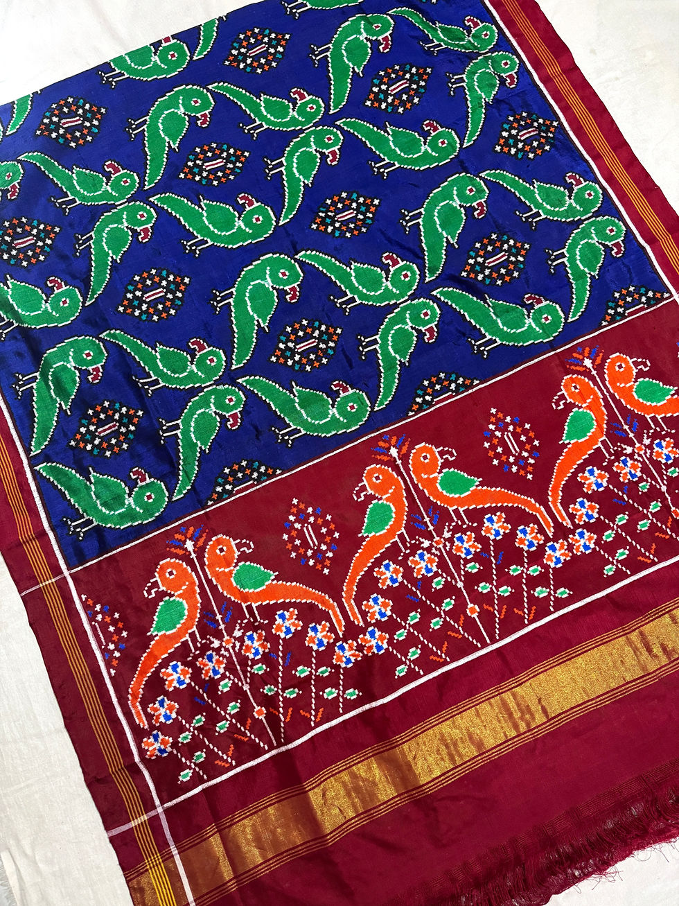 Thumbnail: Double Ikat Patan Patola Silk Saree