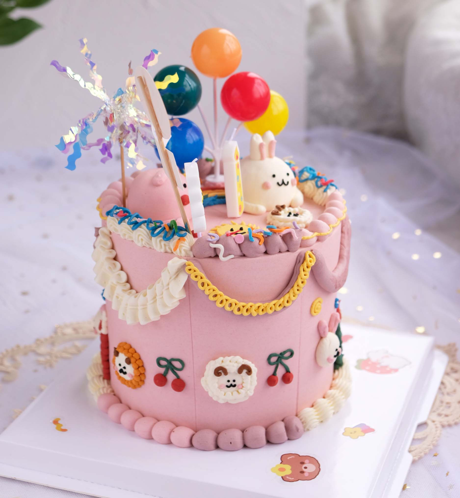 S3D-203 Pig Rabbit Tea Party 兔子派对复古动物小猪