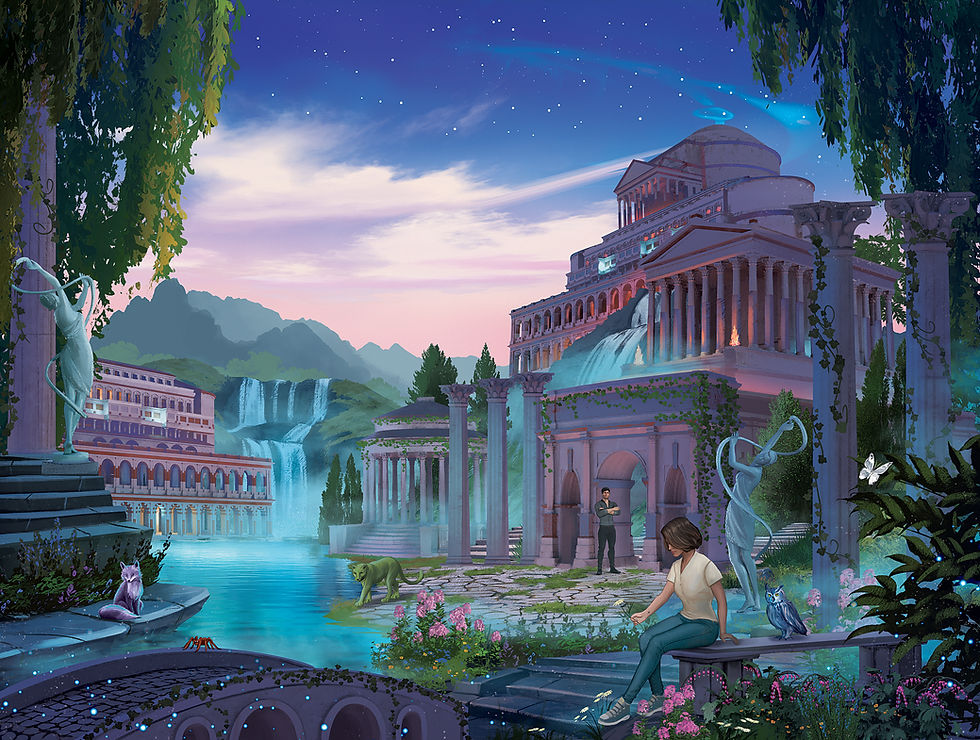The Games Gods Play End Paper Art: Lyra and Hades