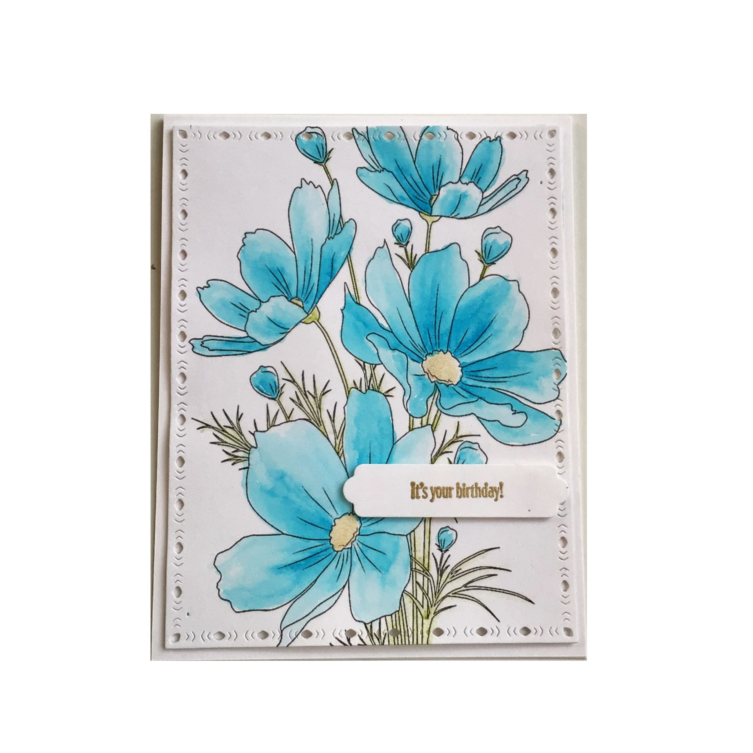 Cosmos Watercolour -Blue