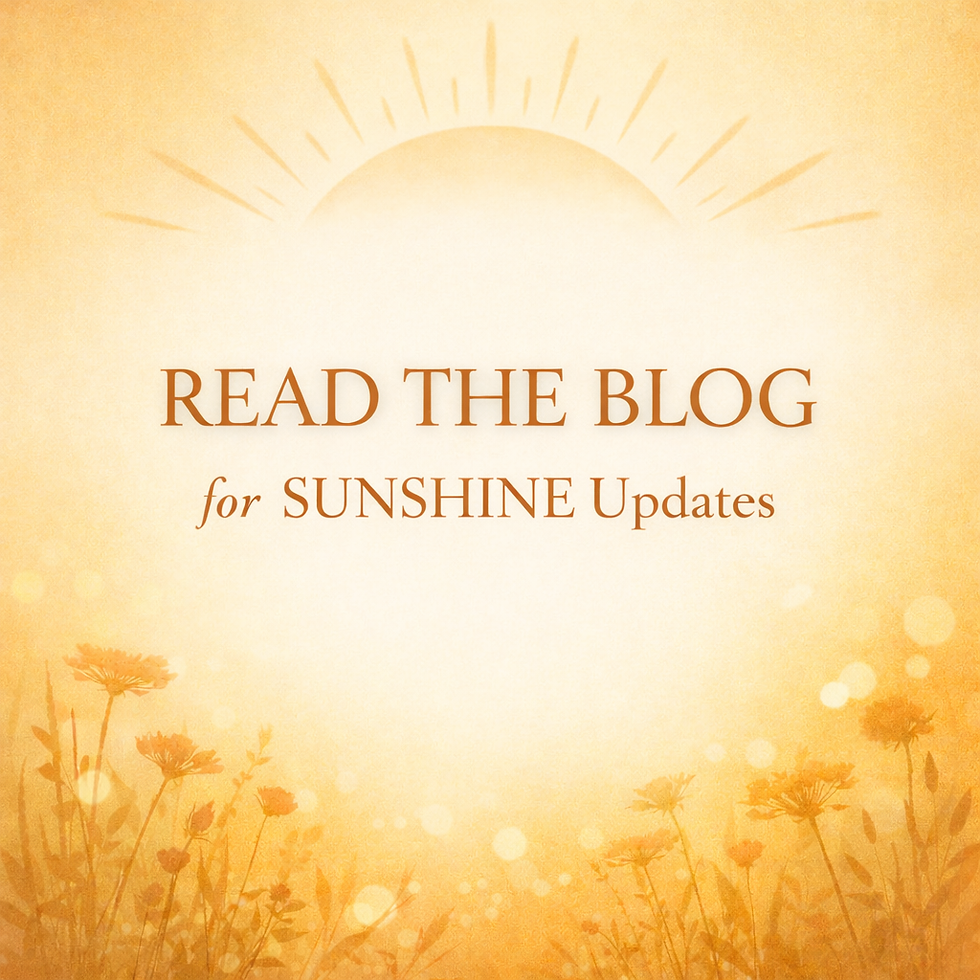 Sunshine Update & Special Retreat Opportunity