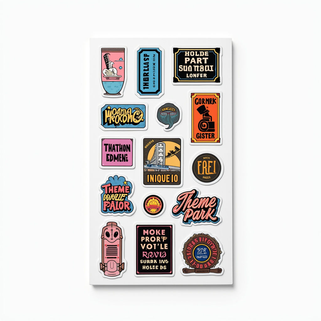 Theme Park Sticker Sheet