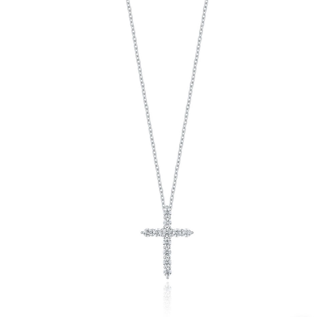 LLOYD (S) Lucent Cross Long Neck Necklace 925 SLIVER 