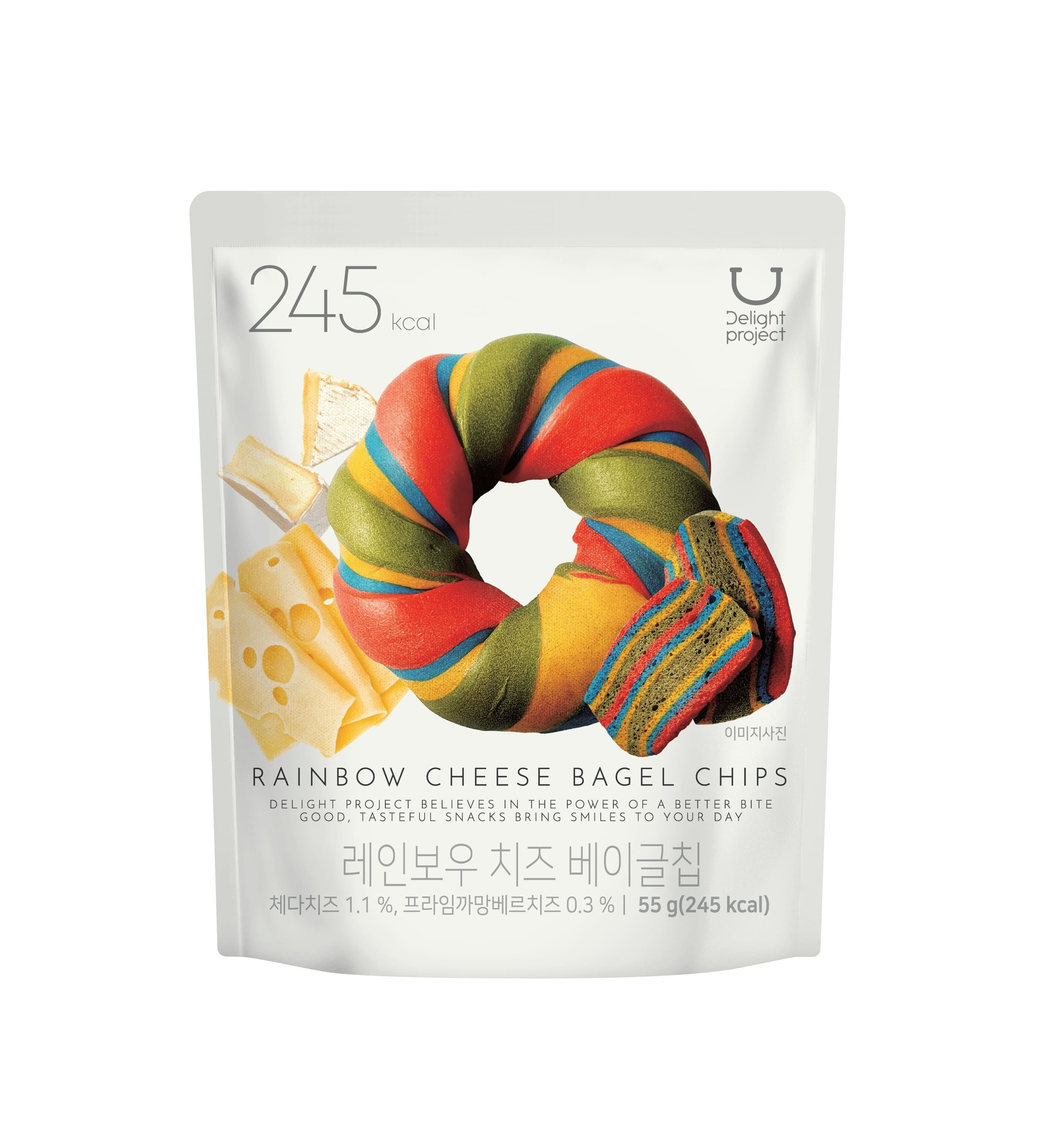 Delight Project Rainbow Cheese Bagel Chips 55g