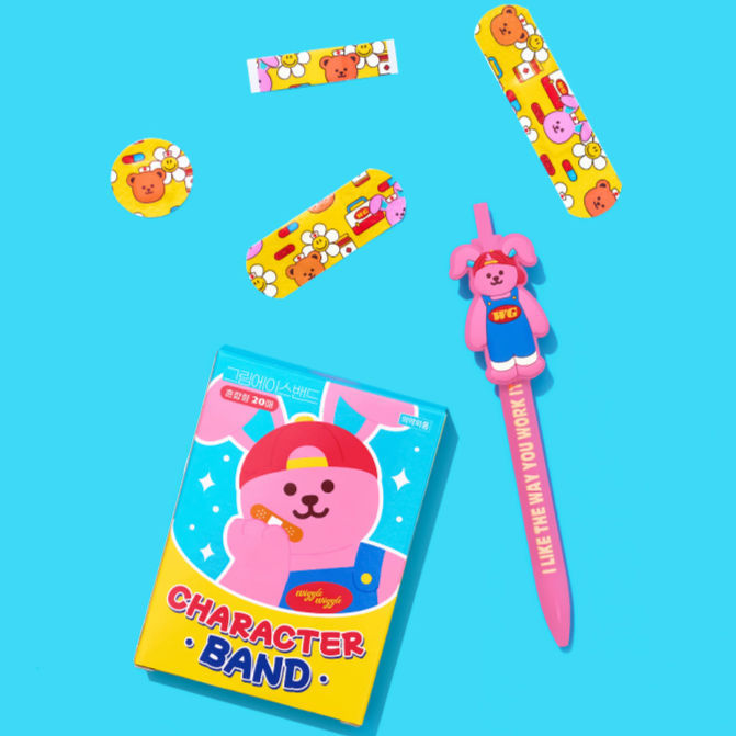 WIGGLE WIGGLE CHARATER BAND PINK （20 EA)