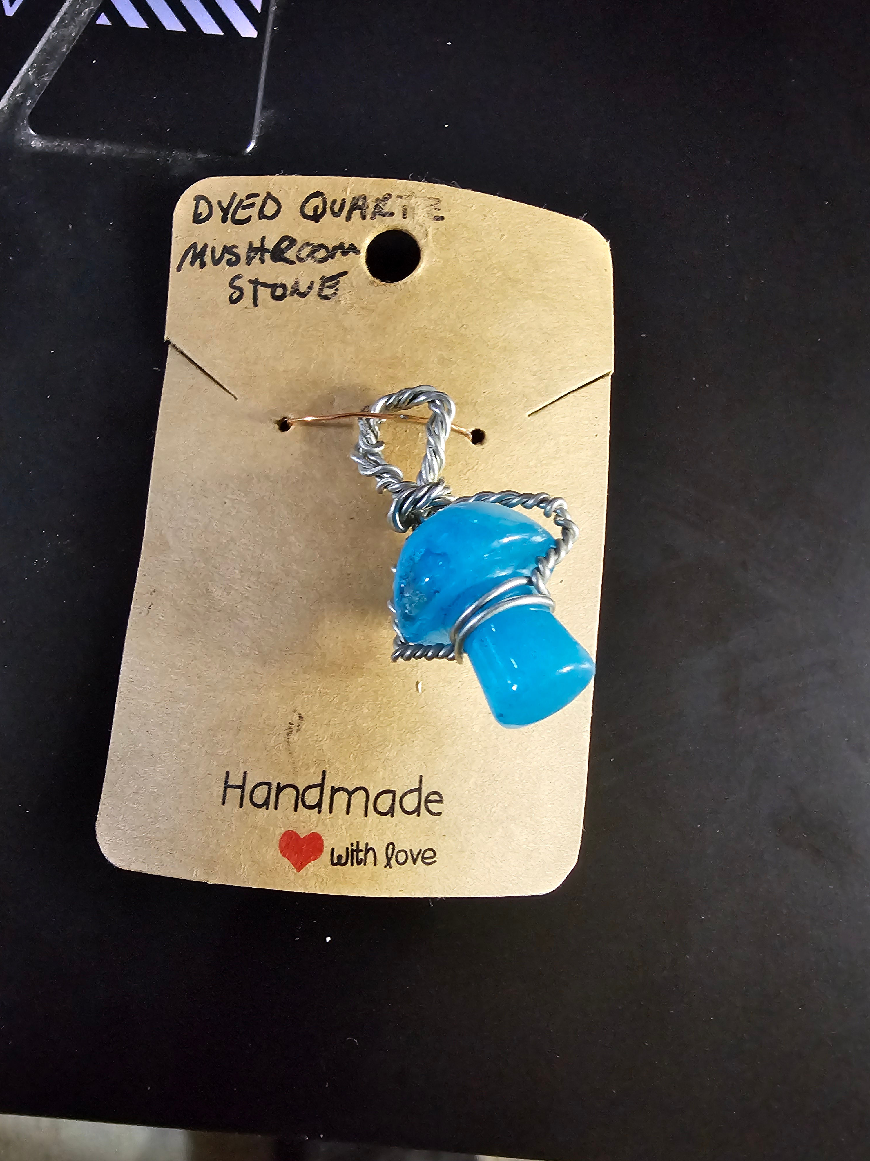 Stone Mushroom and Wire Necklace Chains