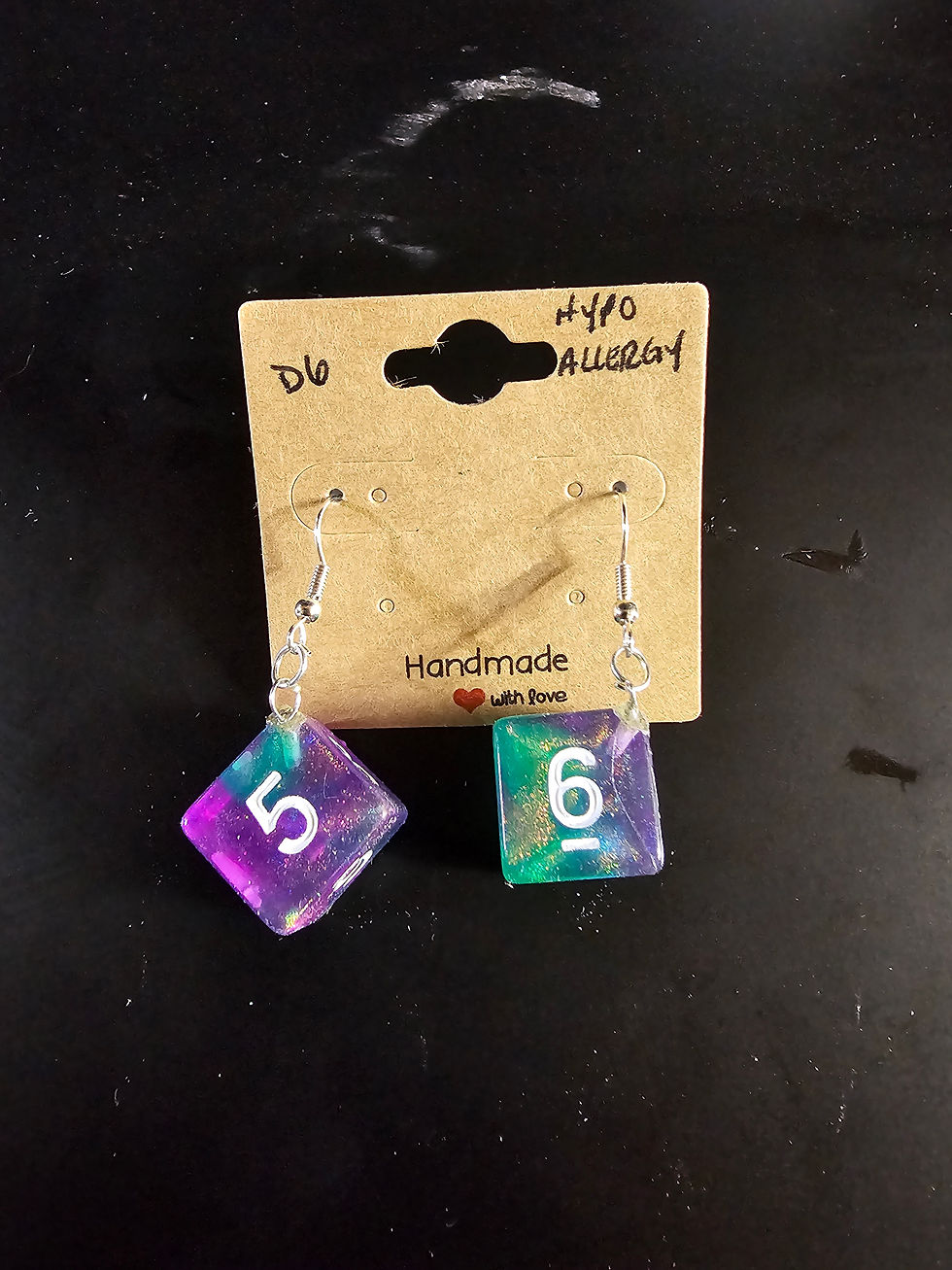 Thumbnail: D6 D&D Dice Hanging Earrings