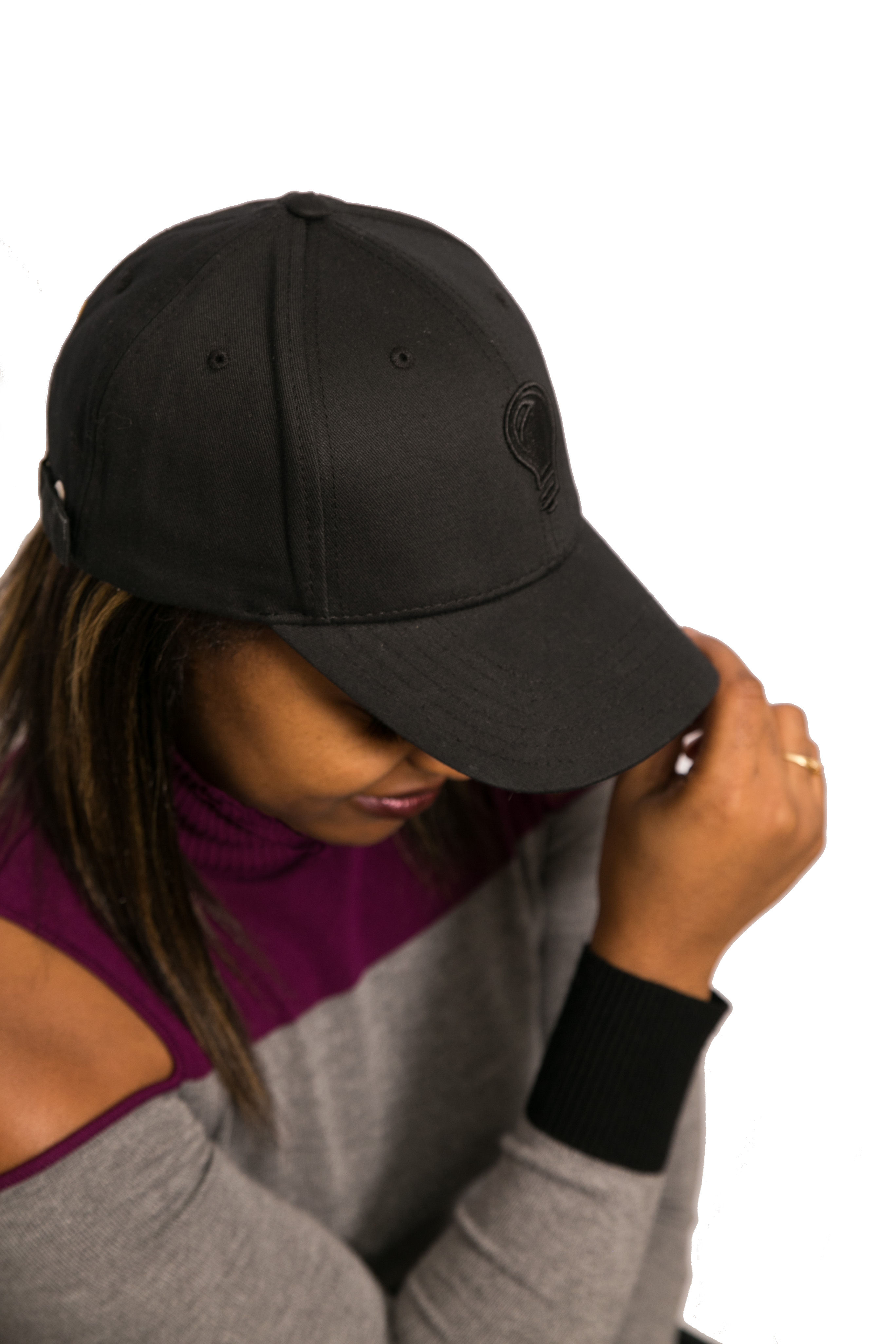 Old School Black Satin Lined Baseball Cap