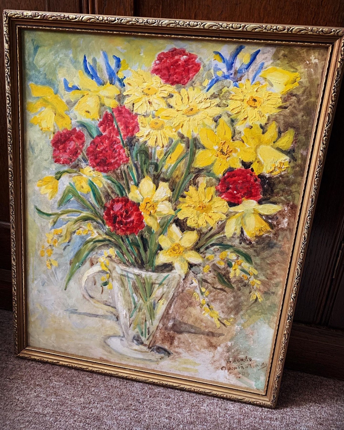 Vintage Oil on Board ‘Mother’s Day’