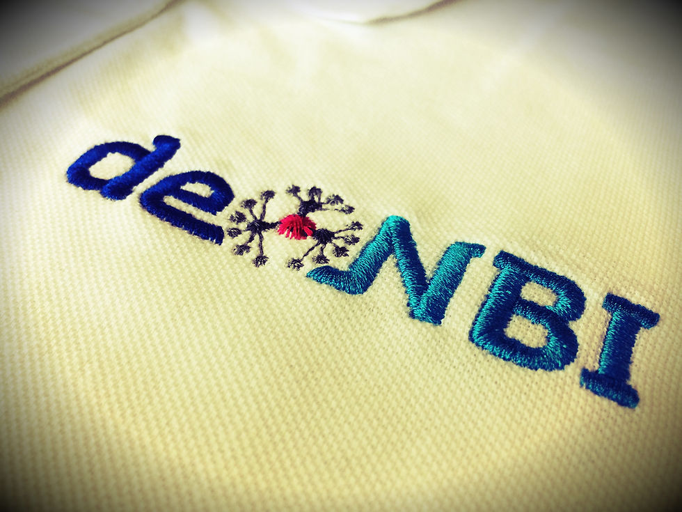 Stick deNBI-Logo auf Poloshirts