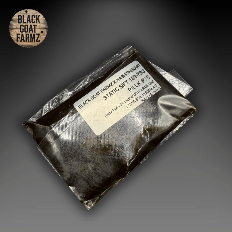 Pillk #7 Static Sift 139-73u, by Gale Terpshunter (black goat farmz), résine, static, hash artisanal premium cbd