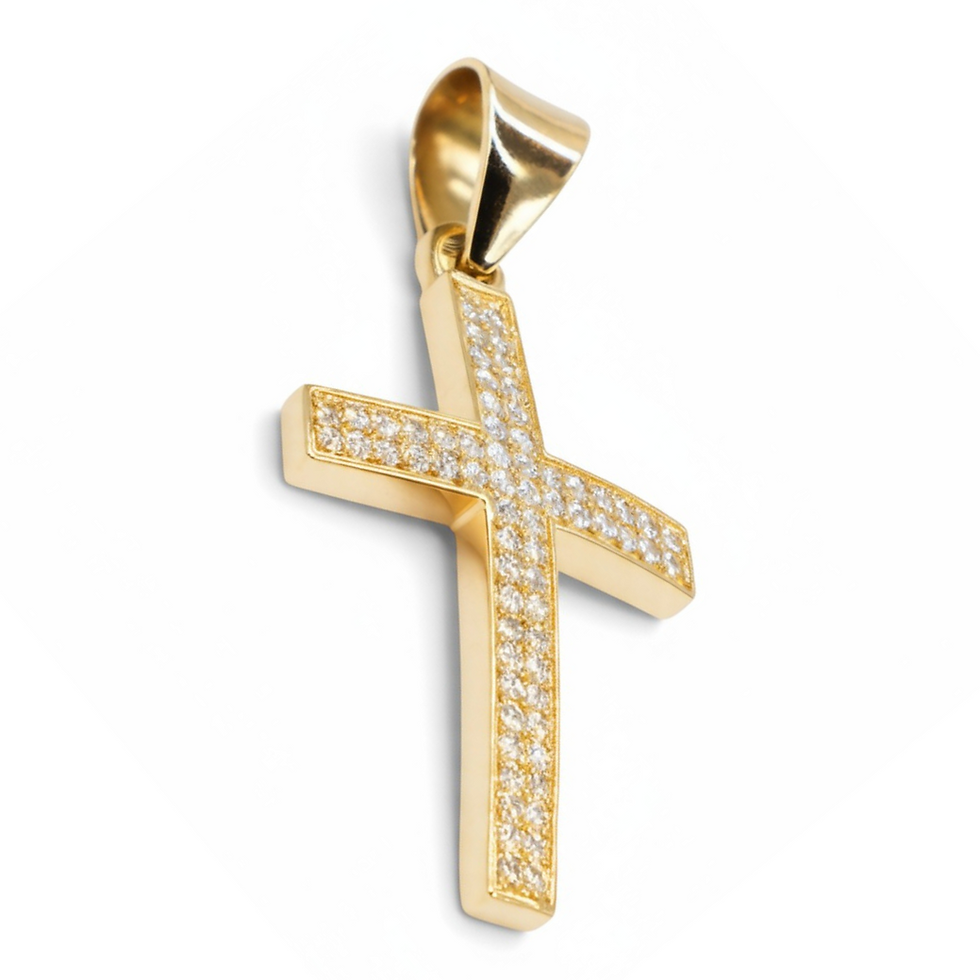 Miniatura: Cruz oro 10k zirconia