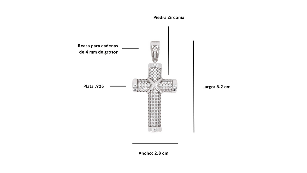 Miniatura: Cruz Plata .925 Zirconia