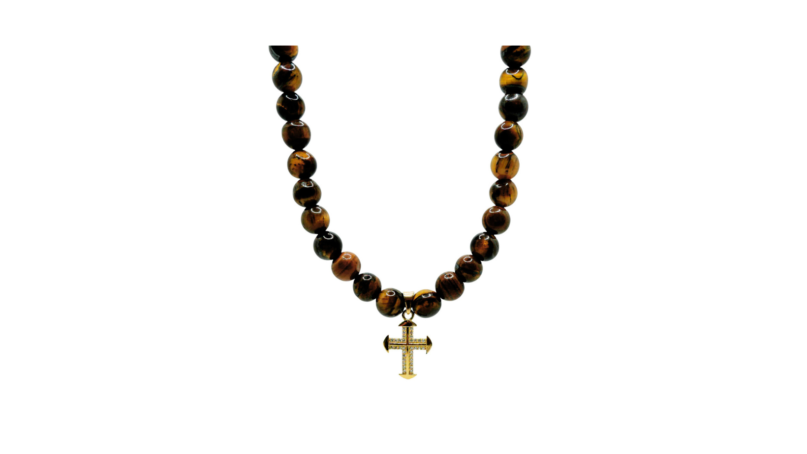 Collar oro 10k ojo de tigre