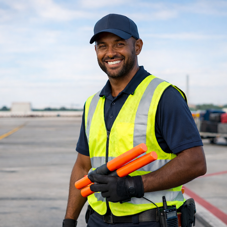 Ramp agent standing on a ramp