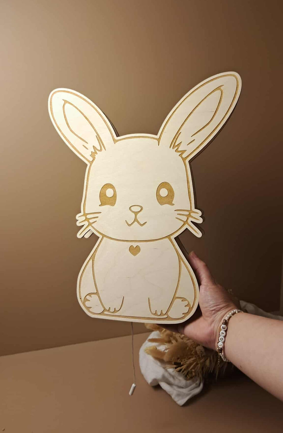 Veilleuse lapin avec tirette