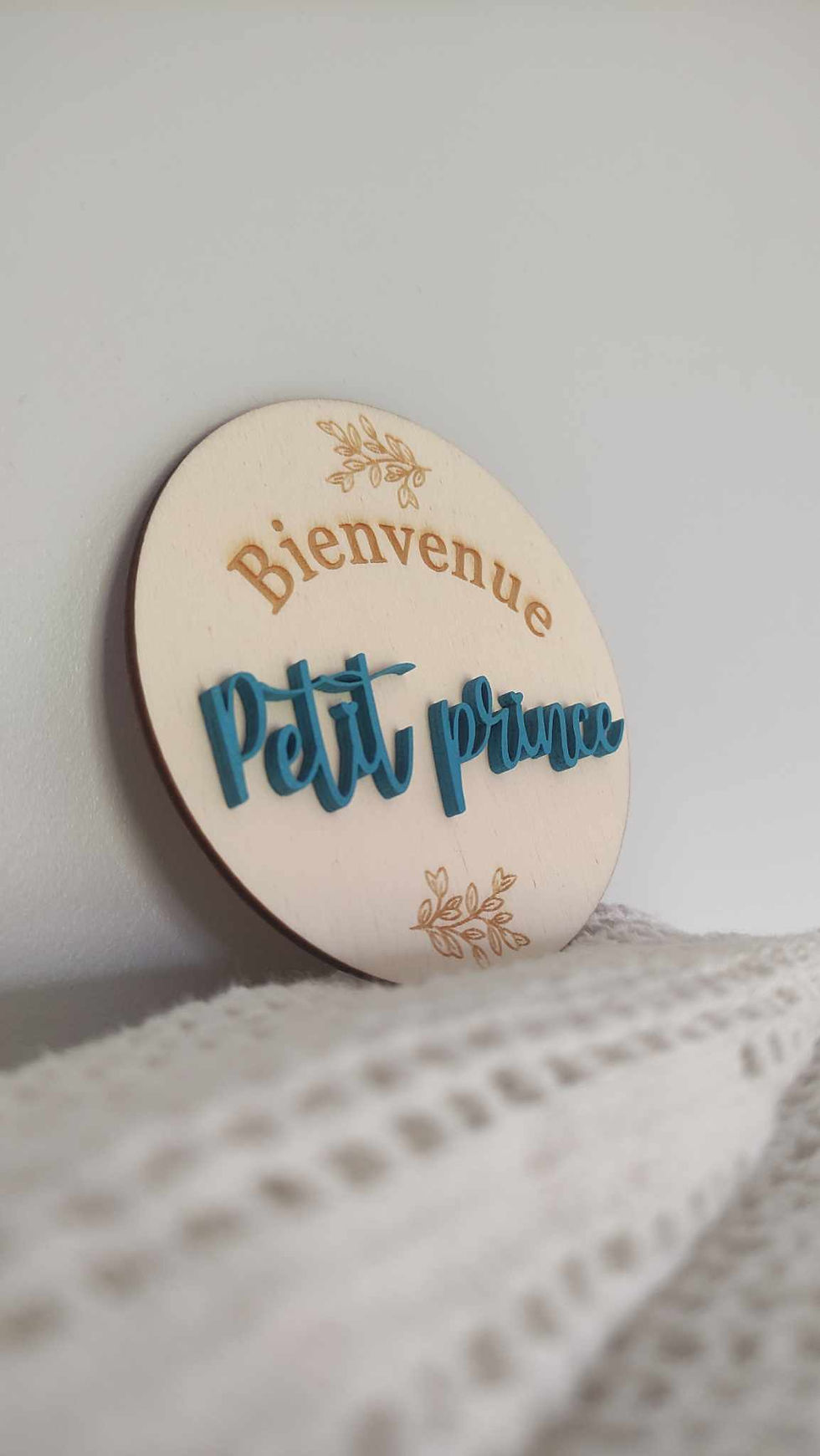 Miniature : Carte bienvenue, annonce bébé bois personnalisable