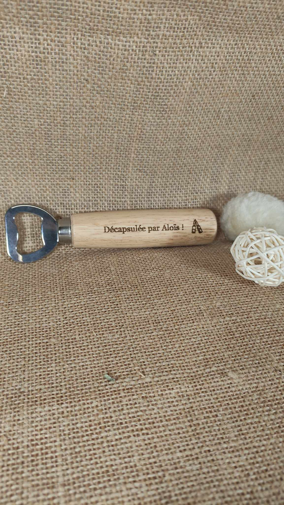 Miniature : Décapsuleur en bois personnalisable