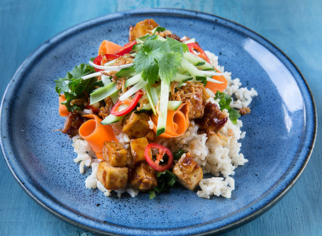 Sticky tofu salad