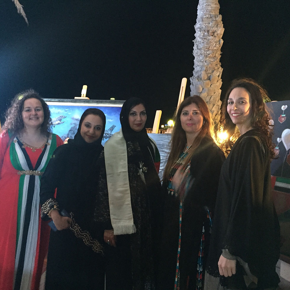 With Kasia Dzikowska (left), Nada Al Hashimi (middle) and more participating artists