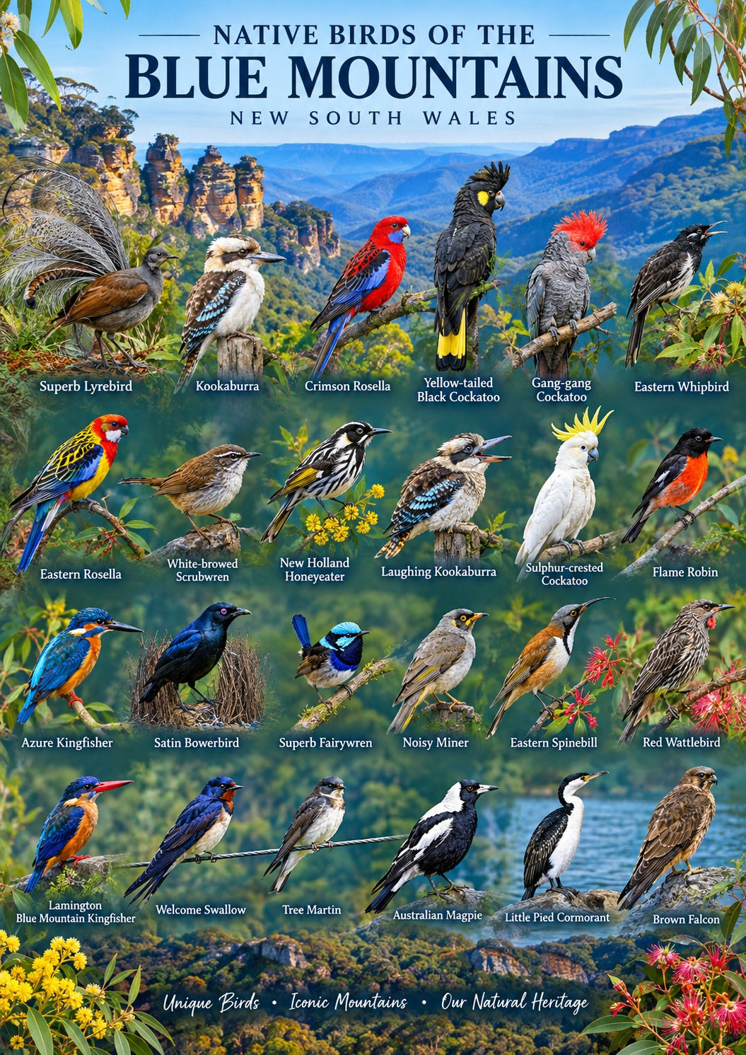 Poster - Birds of the Blue Mountains