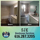 Bathroom renovation before and after in Grand Rapids and Kentwood, Michigan