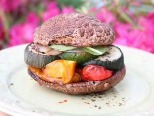 Roasted Veggie Portobello Burger