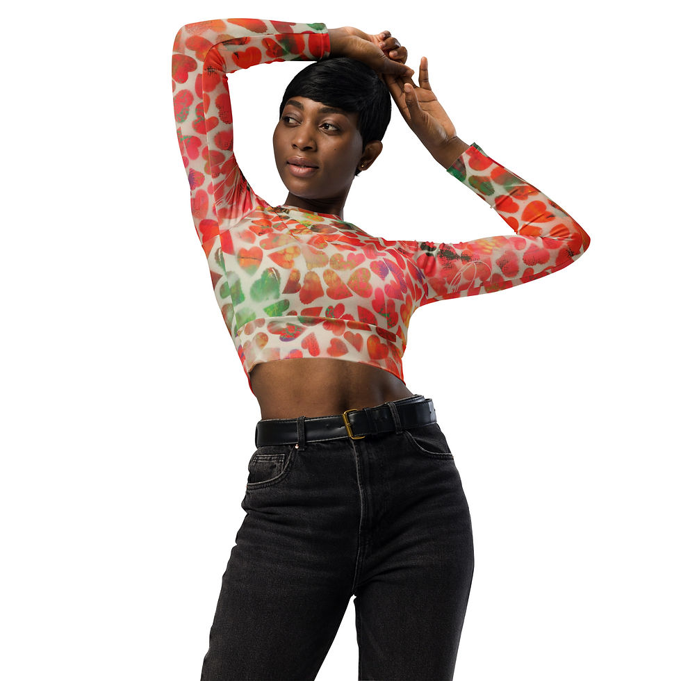 Thumbnail: Candy Recycled long-sleeve crop top