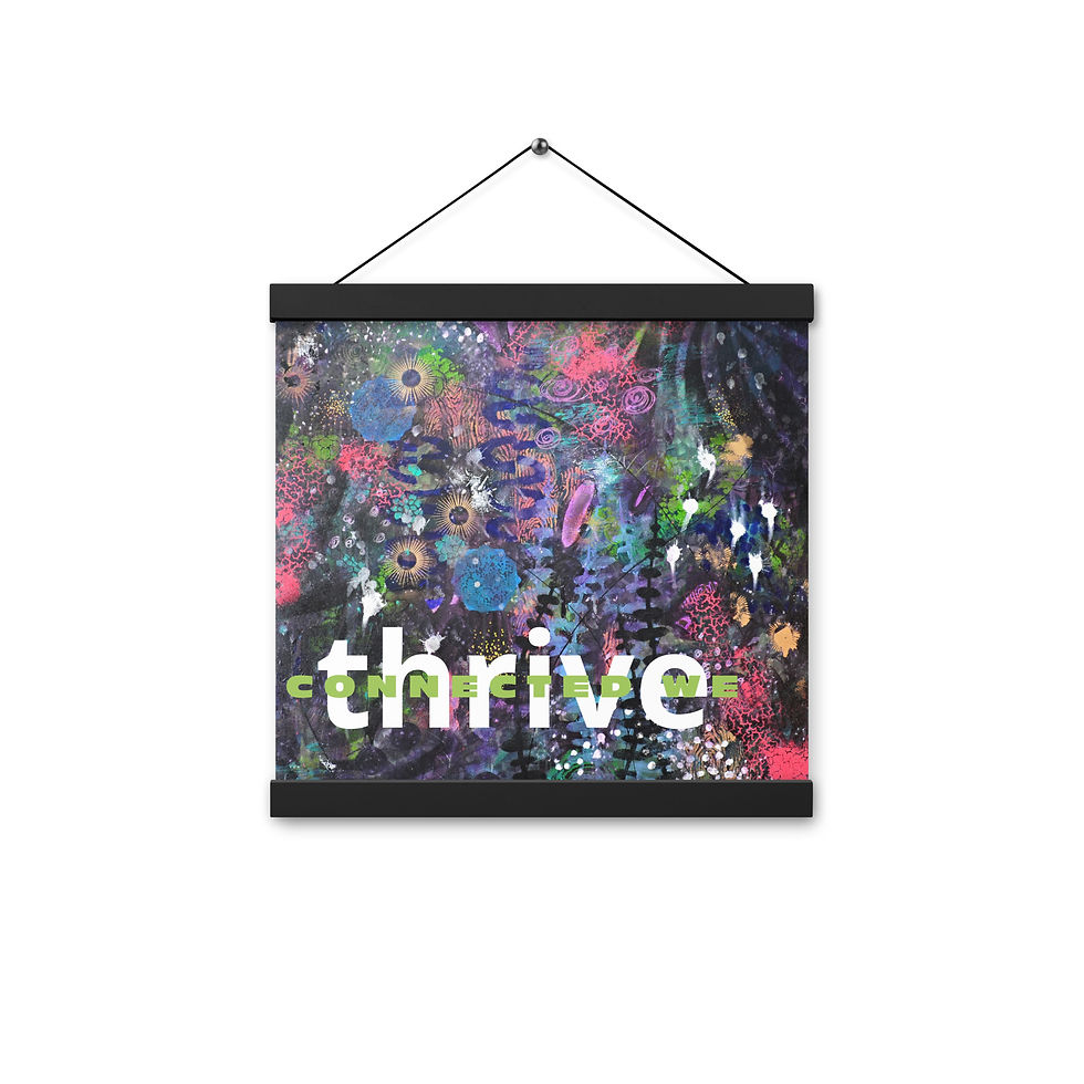 Thumbnail: Connected We Thrive Poster with hangers