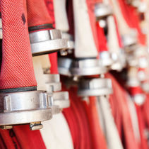Firefighters in action, showcasing the bravery of emergency services.