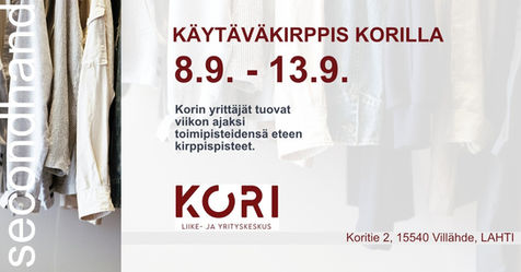 Käytäväkirppis Korilla kirpputori Villähde Lahti