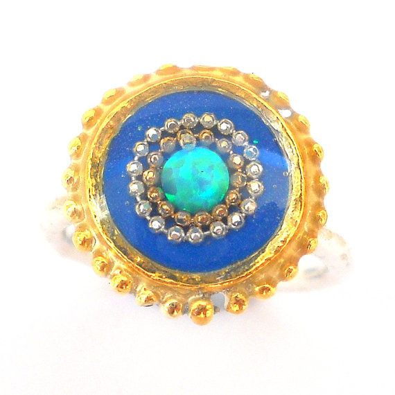 תמונה ממוזערת: Blue ring Opal ring