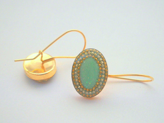 תמונה ממוזערת: Green gold earrings