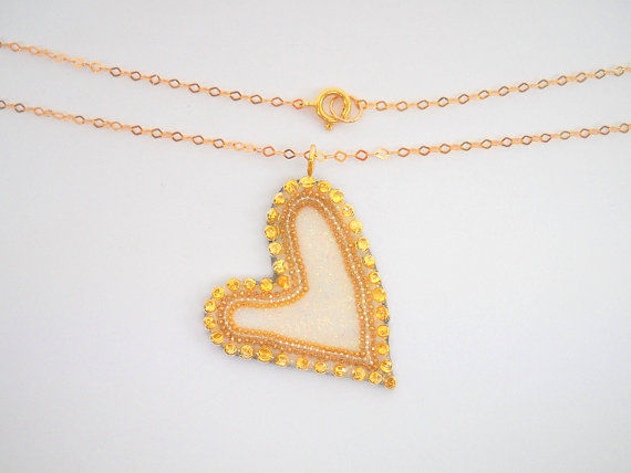 תמונה ממוזערת: White Gold Sterling Silver heart pendant