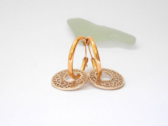 תמונה ממוזערת: Gold Silver earrings with Silver circles