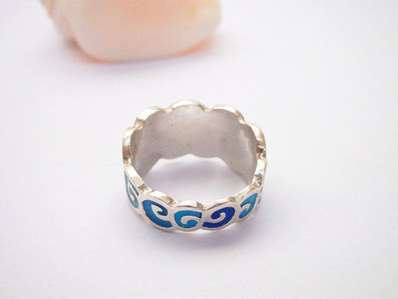 תמונה ממוזערת: Colorful spirals ring