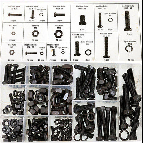 Hex Nut & Bolt Assortment Tools | Socket Set | Clamps | Tool Kit