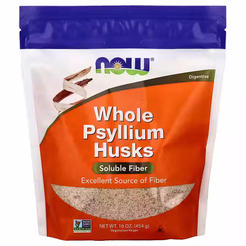 NOW Foods Whole Psyllium Husks 16 oz | Soluble Fiber Supplement