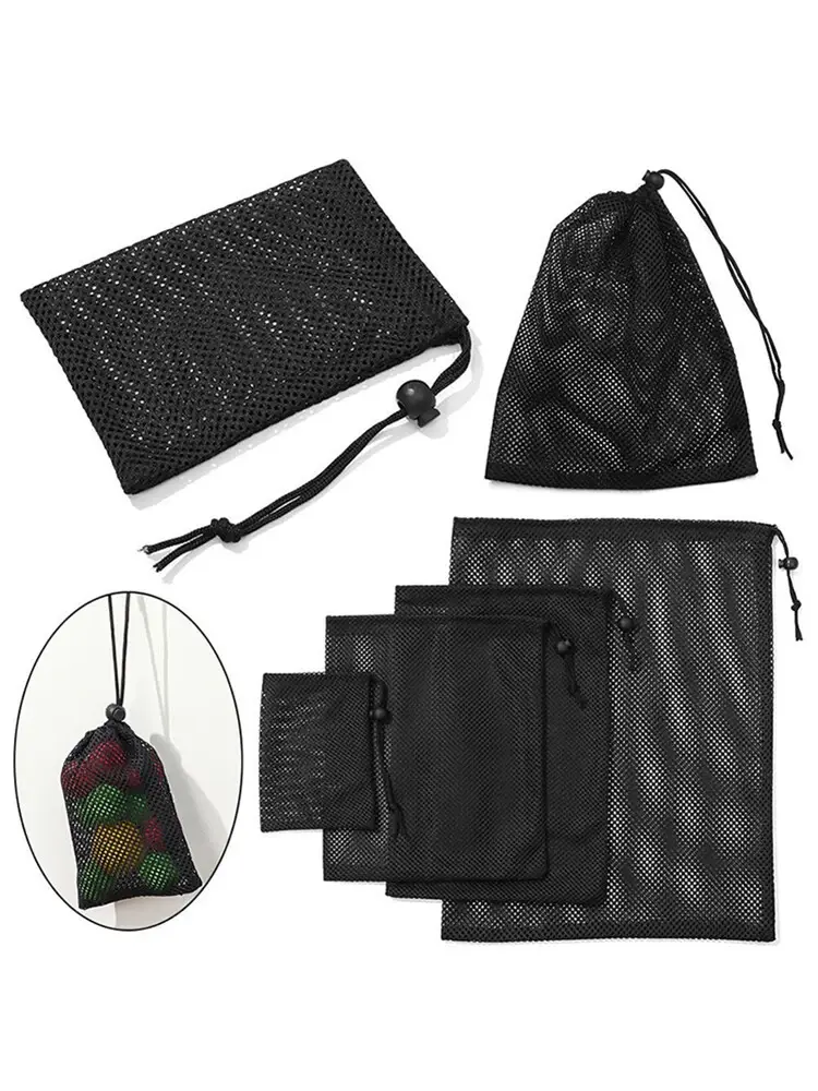 Thumbnail: Black Nylon Mesh Laundry Bag Fashion Bags | Coach Bags | Hand Bags
